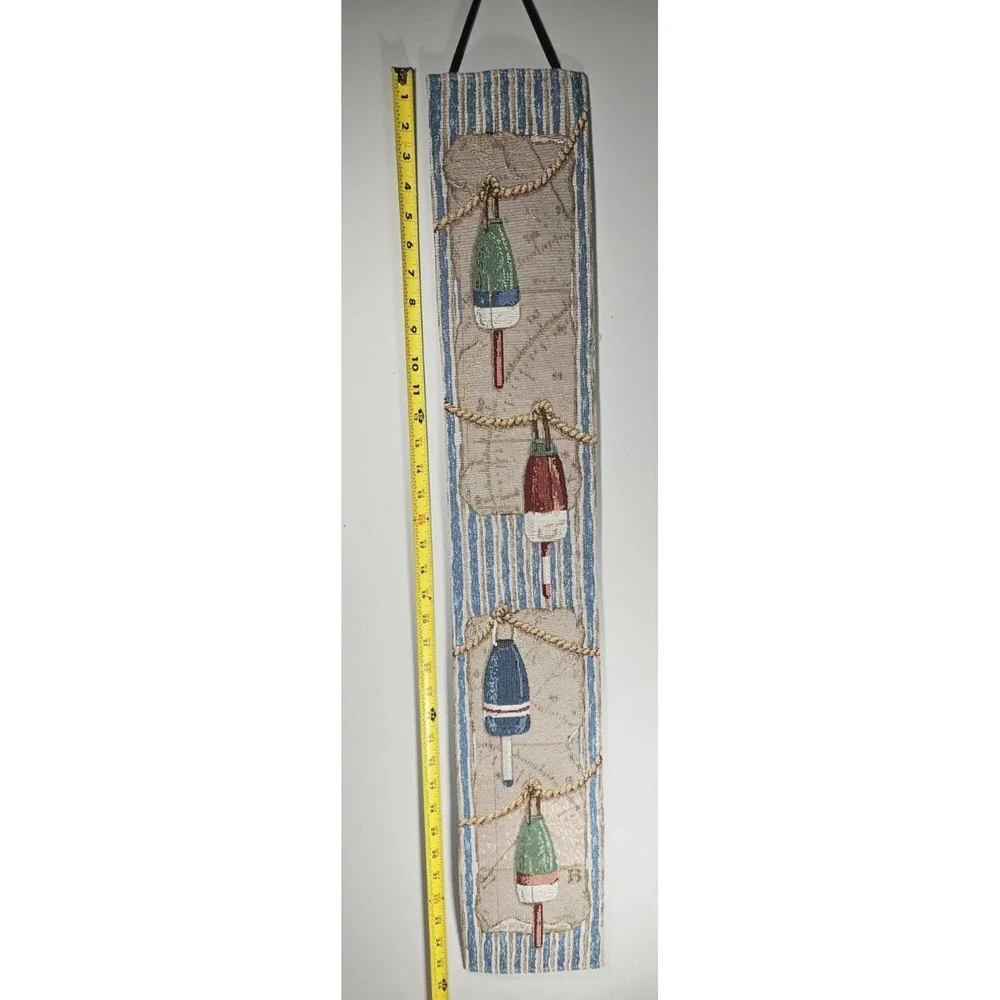 Vintage Nautical Tapestry Wall Hanging Buoys Map Coastal Decor 35